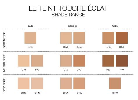 ysl perfect touch foundation|ysl foundation shade guide.